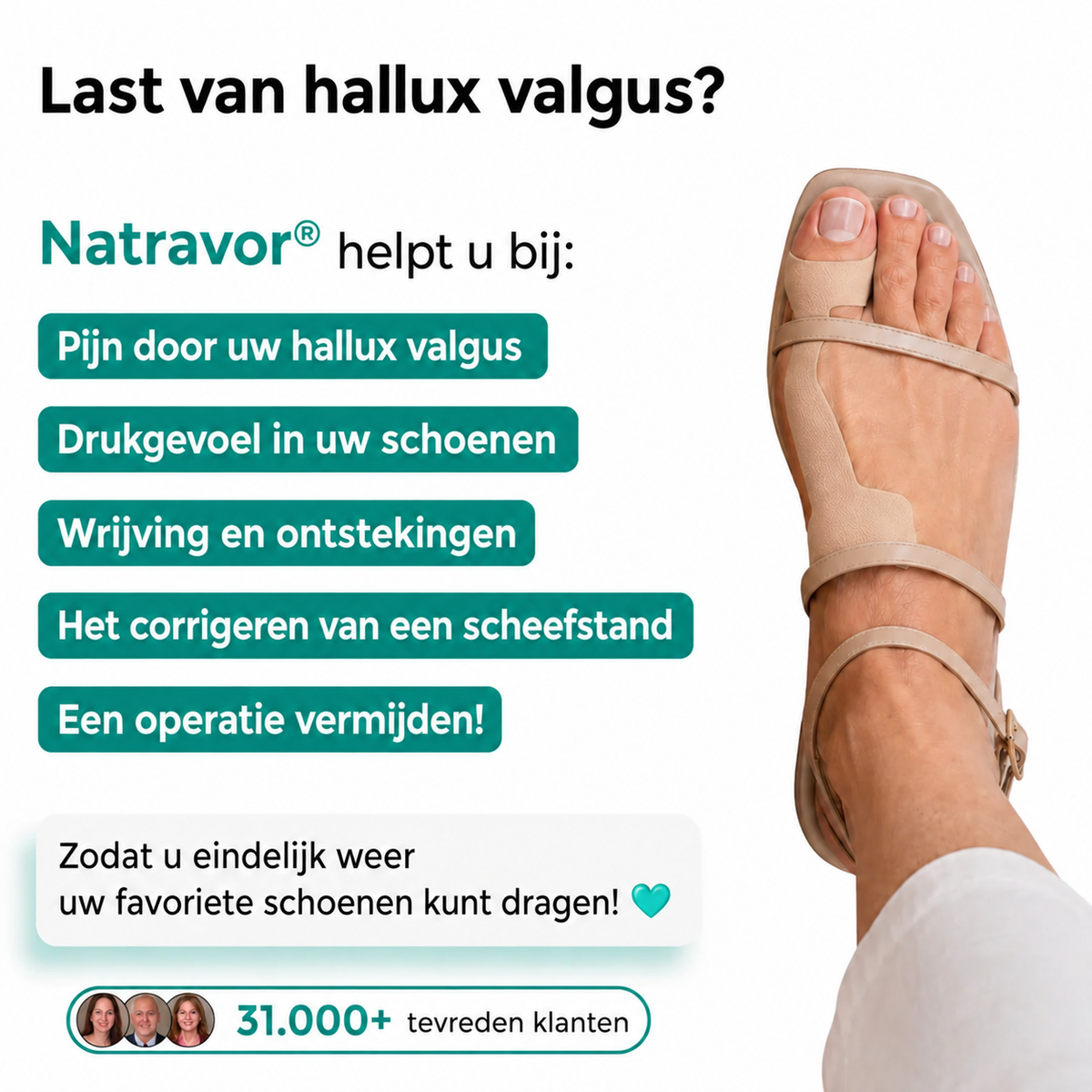 🏅 Natravor® Botanische Hallux Valgus Comfortpleister (Elastische ondersteuning + botanische comfortformule)